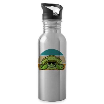 Turtle lovers - Water bottle with straw - silver - Right