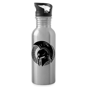 Spartaner Helm Gladiator Sparta - Trinkflasche mit integriertem Trinkhalm - Lightsilver - Rechts