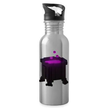 FFantasy Pink T Shirt Magic Metal Witch Cauldron - Water bottle with straw - silver - Right