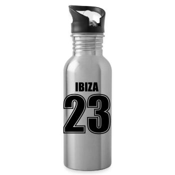 Ibiza 23 - Water bottle with straw - silver - Right