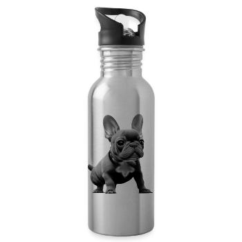 Chiens Chien Bouledogue Français Dog Propriétaire - Gourde avec paille intégrée - argent clair - Droite