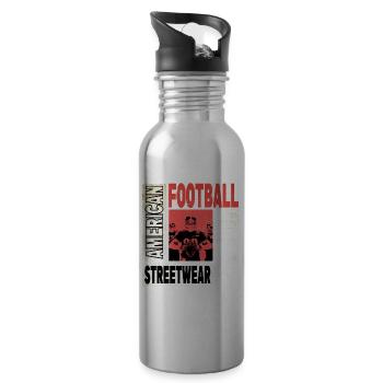 Joueur de football américain Vintage Retro USA Sports - Gourde avec paille intégrée - argent clair - Droite