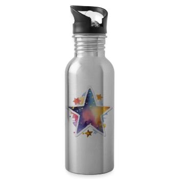 Stern - Trinkflasche mit integriertem Trinkhalm - Lightsilver - Rechts