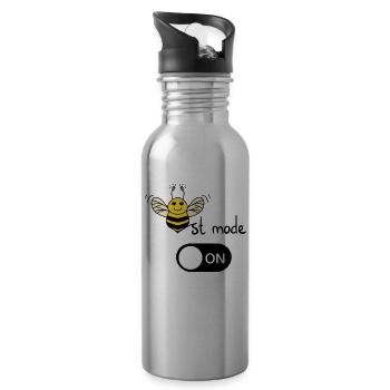 Fitness Motivation - Water bottle with straw - silver - Right