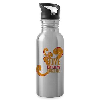 Schlangen Liebhaber | Haustiere Reptil Geschenke - Trinkflasche mit integriertem Trinkhalm - Lightsilver - Rechts