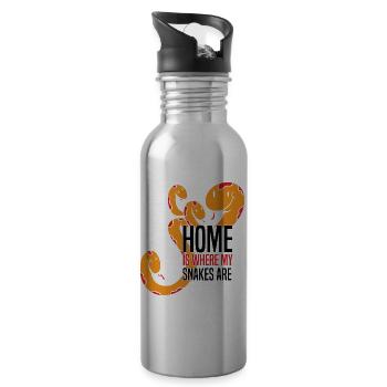 Schlangen Liebhaber | Haustiere Reptil Geschenke - Trinkflasche mit integriertem Trinkhalm - Lightsilver - Rechts