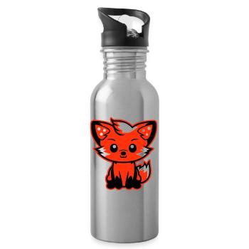 Bande dessinée Fox - Gourde avec paille intégrée - argent clair - Droite