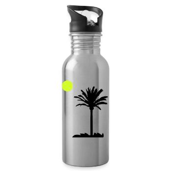 palme - Trinkflasche mit integriertem Trinkhalm - Lightsilver - Rechts