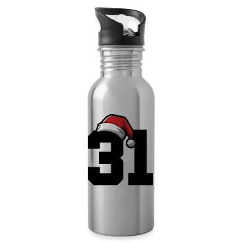 31 Numéro Noël - Gourde avec paille intégrée - argent clair - Droite