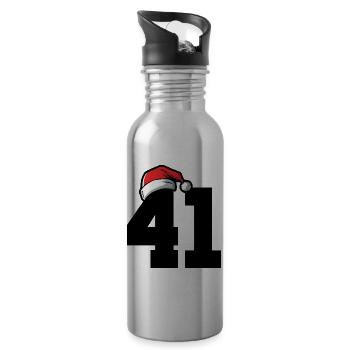 41 Number Christmas - Water bottle with straw - silver - Right