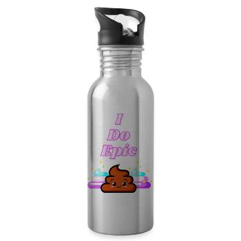 I Do Epic Shit - Trinkflasche mit integriertem Trinkhalm - Lightsilver - Rechts