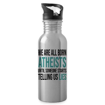 Atheismus Wissenschaft - Trinkflasche mit integriertem Trinkhalm - Lightsilver - Rechts