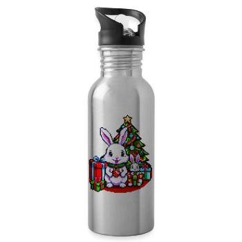 Merry Christmas #17 - Water bottle with straw - silver - Right