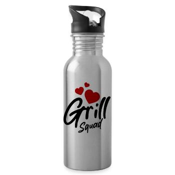 Grill Squad Herz - Trinkflasche mit integriertem Trinkhalm - Lightsilver - Rechts