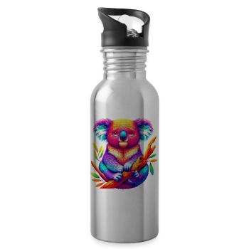 Koala - Gourde avec paille intégrée - argent clair - Droite