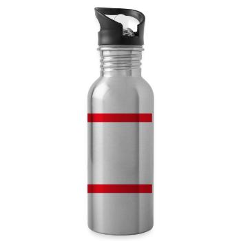 Heavy F#ckin' Metal Hard Rock Music Text Fun Zitat - Trinkflasche mit integriertem Trinkhalm - Lightsilver - Rechts