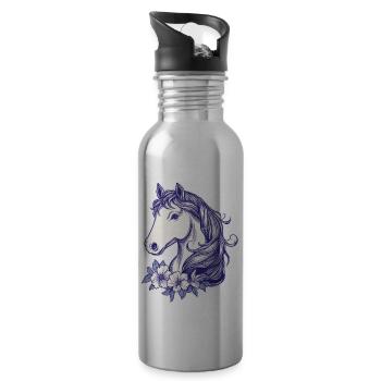 Horse Kids - Water bottle with straw - silver - Right