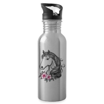 Horse Kids - Water bottle with straw - silver - Right