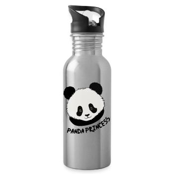 Panda Bär Kinder Panda Princess Mädchen - Trinkflasche mit integriertem Trinkhalm - Lightsilver - Rechts