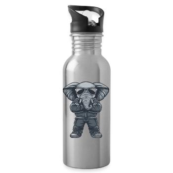 Elephant Comic Sunglasses - Water bottle with straw - silver - Right