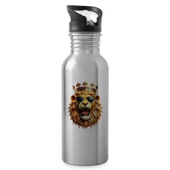 Leo (01) - Water bottle with straw - silver - Right