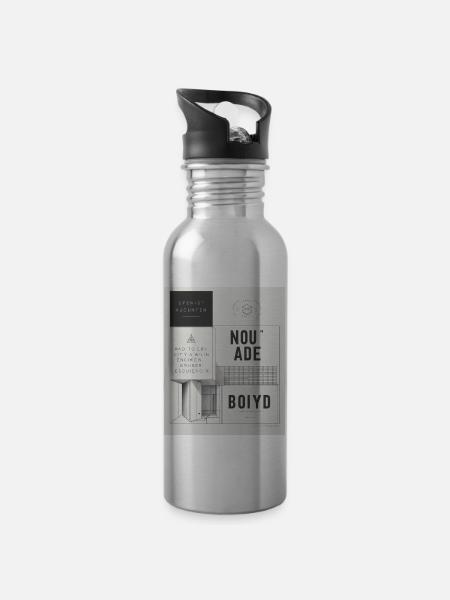 Poster für moderne Architektur - Trinkflasche mit integriertem Trinkhalm - Lightsilver