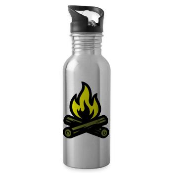 Feu Feu Icône Feu - Gourde avec paille intégrée - argent clair - Droite