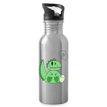 Dinomom’s Little Heart - Trinkflasche mit integriertem Trinkhalm - Lightsilver - Rechts