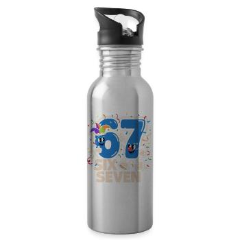 67 Six Seven 6-7 Karneval Kostüm Italien Lustig - Trinkflasche mit integriertem Trinkhalm - Lightsilver - Rechts