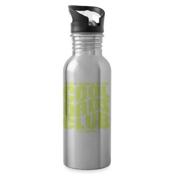 Cadeau de la fête des pères 2026 - Club des papas cool - Gourde avec paille intégrée - argent clair - Droite