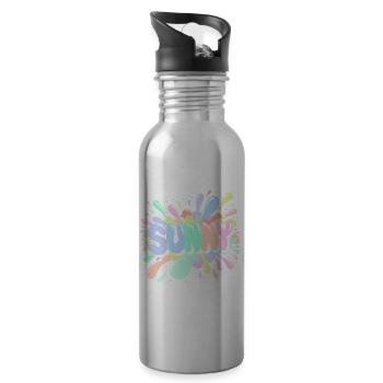 Sunny Splash Pastel Buchstaben - Trinkflasche mit integriertem Trinkhalm - Lightsilver - Rechts