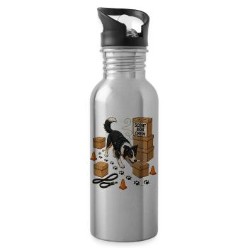 SCENT BOX CREW Hund - Trinkflasche mit integriertem Trinkhalm - Lightsilver - Rechts