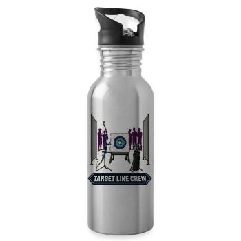 TARGET LINE CREW - Water bottle with straw - silver - Right