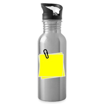 Postit | Zettel | gelber Zettel | Sticker | - Gourde avec paille intégrée - argent clair - Droite