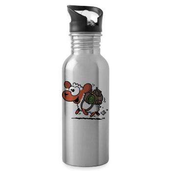 Schaf mit Rucksack - Trinkflasche mit integriertem Trinkhalm - Lightsilver - Rechts