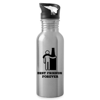 Beer / Best Friends: Best Friends Forever - Water bottle with straw - silver - Right