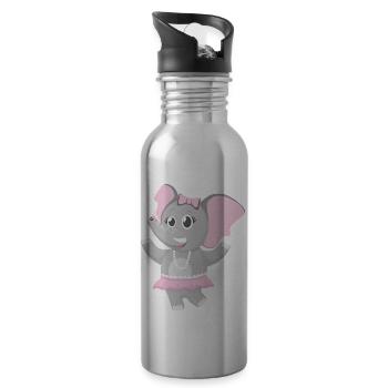 elephant elefant mammut animal tiere10 - Trinkflasche mit integriertem Trinkhalm - Lightsilver - Rechts