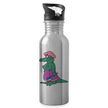 bath bath bathtub bathtub shower shower3 - Water bottle with straw - silver - Right