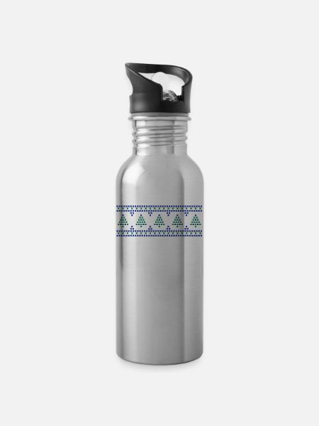 Christmas tree - Trinkflasche mit integriertem Trinkhalm - Lightsilver