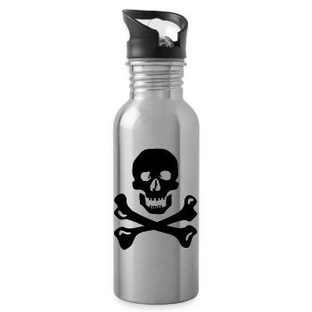 Pirate - Gourde avec paille intégrée - argent clair - Droite