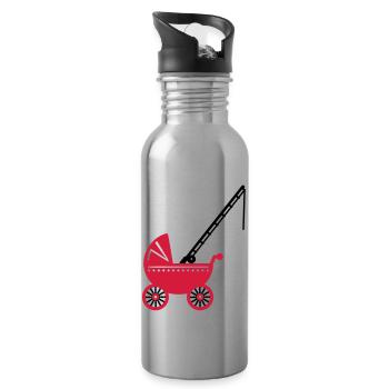 Poussette avec canne à pêche / poussette avec - Gourde avec paille intégrée - argent clair - Droite