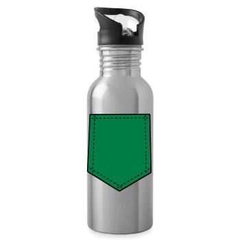 Brusttasche für T-Shirts (Farbauswahl) - Trinkflasche mit integriertem Trinkhalm - Lightsilver - Rechts