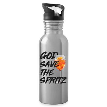 Dieu sauve le Spritz - Gourde avec paille intégrée - argent clair - Droite