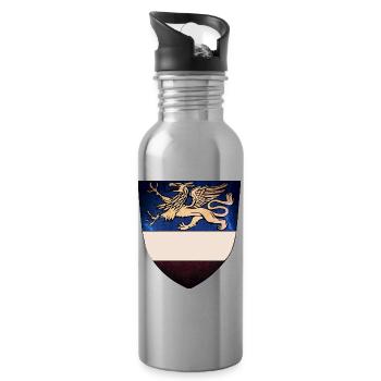 Rostock coat of arms variant - Water bottle with straw - silver - Right