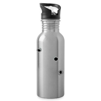 Bullet holes design as a vector - Water bottle with straw - silver - Right