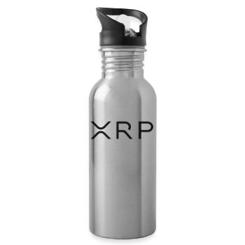 XRP Logo Vintage Bitcoin Quote Gift - Gourde avec paille intégrée - argent clair - Droite