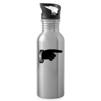 hand - Water bottle with straw - silver - Right