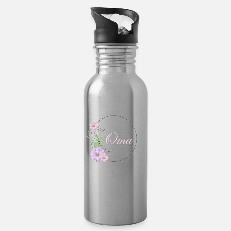 Oma - Trinkflasche mit integriertem Trinkhalm - Lightsilver