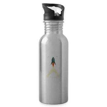 rocket - Water bottle with straw - silver - Right