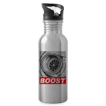 Turbo Turbolader Boost Ladedruck Tuning Geschenk - Trinkflasche mit integriertem Trinkhalm - Lightsilver - Rechts